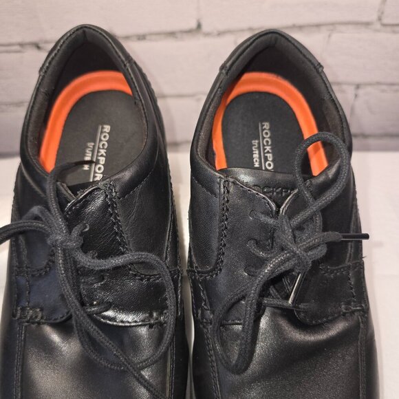 ROCKPORT MENS ESSENTIAL DETAILS WATERPROOF OXFORD, APRON TOE, BLACK SIZE 8 - Picture 9 of 9